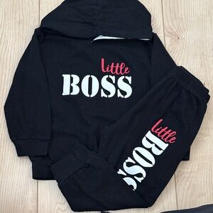 Little Boss Black Kids Tracksuit